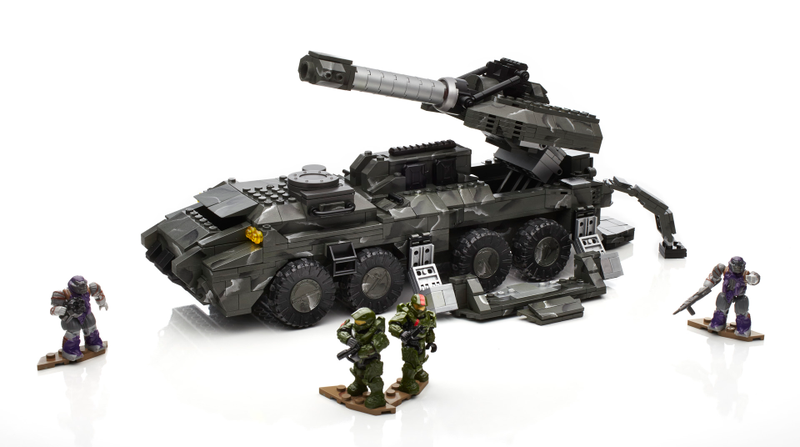 Halo Mega Bloks UNSC Vehicle (SRP: $69.99) – Batten down the hatches with this new UNSC vehicle by Halo Mega Bloks. Rigged with ironclad defenses, this buildable, eight-wheeled artillery tank comes fully loaded with a massive, pivoting cannon. Build the vehicle, and brace your Spartan for an attack from the approaching Covenant Brutes.